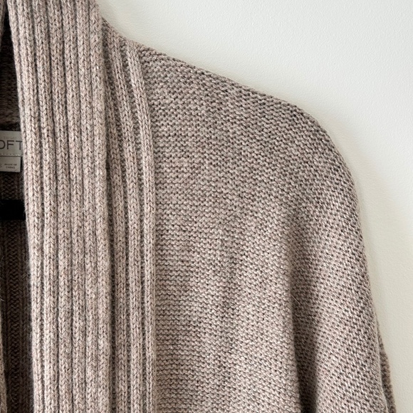 Ann Taylor LOFT Beige Shawl Collar Open Cardigan - Picture 6 of 16